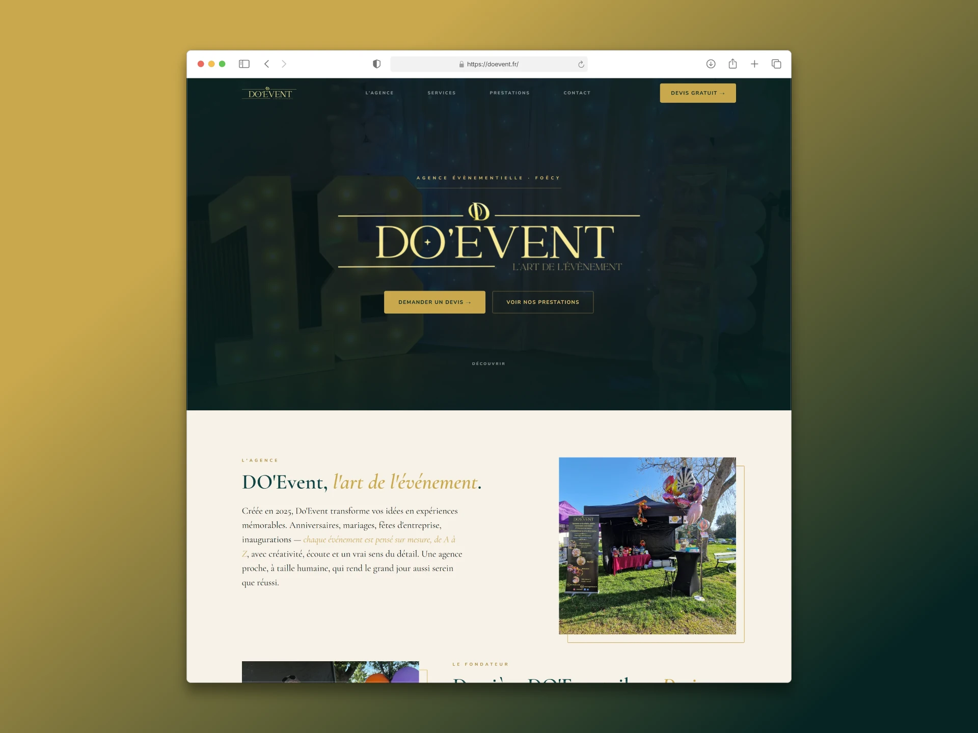 Aperçu du site web de DO'Event, agence événementielle dans le Cher